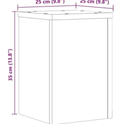 vidaXL plantestativer 2 stk. 25x25x35 cm konstrueret træ røget eg
