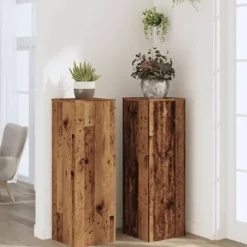 vidaXL plantestativer 2 stk. 33x33x100 cm konstrueret træ antikt træ