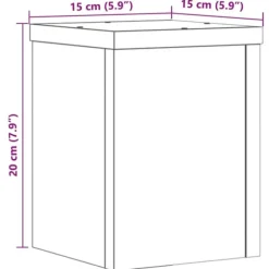 vidaXL plantestativer 2 stk. 15x15x20 cm konstrueret træ egetræsfarvet