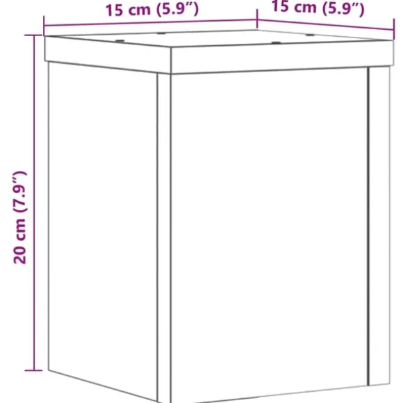 vidaXL plantestativer 2 stk. 15x15x20 cm konstrueret træ egetræsfarvet