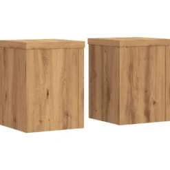 vidaXL plantestativer 2 stk. 15x15x20 cm konstrueret træ egetræsfarvet