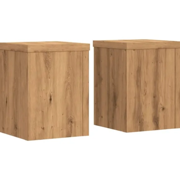 vidaXL plantestativer 2 stk. 15x15x20 cm konstrueret træ egetræsfarvet
