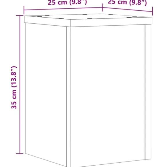 vidaXL plantestativer 2 stk. 25x25x35 cm konstrueret træ grå sonoma-eg