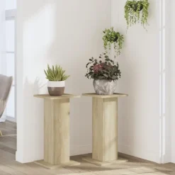 vidaXL plantestativer 2 stk. 30x30x60 cm konstrueret træ sonoma-eg