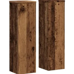 vidaXL plantestativer 2 stk. 17x17x60 cm konstrueret træ antikt træ