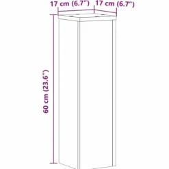 vidaXL plantestativer 2 stk. 17x17x60 cm konstrueret træ grå sonoma-eg