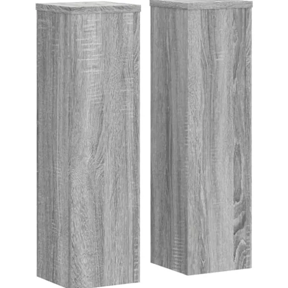 vidaXL plantestativer 2 stk. 17x17x60 cm konstrueret træ grå sonoma-eg
