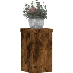 vidaXL plantestativer 2 stk. 10x10x18 cm konstrueret træ røget eg