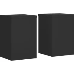 vidaXL plantestativer 2 stk. 20x20x30 cm konstrueret træ sort