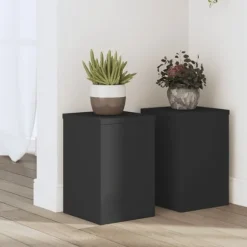 vidaXL plantestativer 2 stk. 20x20x30 cm konstrueret træ sort