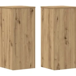 vidaXL plantestativer 2 stk. 30x30x70 cm konstrueret træ egetræsfarvet