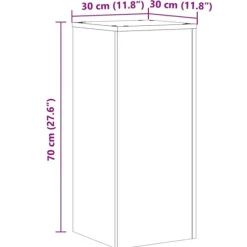 vidaXL plantestativer 2 stk. 30x30x70 cm konstrueret træ egetræsfarvet