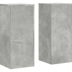 vidaXL plantestativer 2 stk. 30x30x70 cm konstrueret træ betongrå