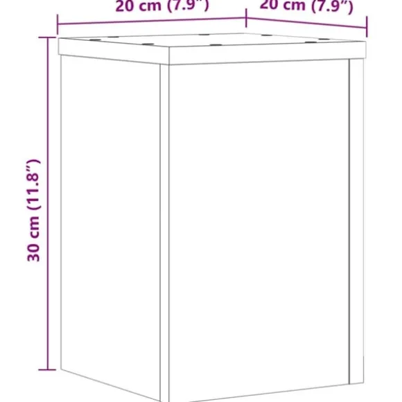 vidaXL plantestativer 2 stk. 20x20x30 cm konstrueret træ egetræsfarvet