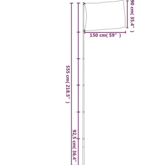 vidaXL Polen flag og flagstang 5,55 m aluminium - Flag & vimpler