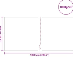 vidaXL Pool Fleece Grå 1 x 10 m Polyester og bomuld