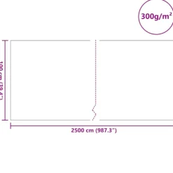 vidaXL Pool Fleece Grå 1 x 25 m Polyester og bomuld