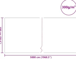 vidaXL Pool Fleece Grå 1 x 50 m Polyester og bomuld