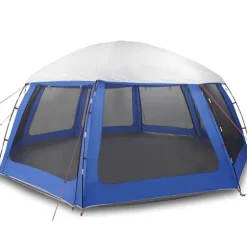vidaXL pooltelt med aftagelig flue og netvægge 612x612 cm azurblå