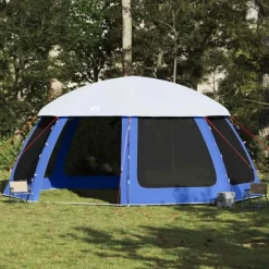 vidaXL pooltelt med aftagelig flue og netvægge 612x612 cm azurblå