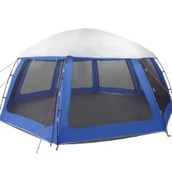 vidaXL pooltelt med aftagelig flue og netvægge 612x612 cm azurblå