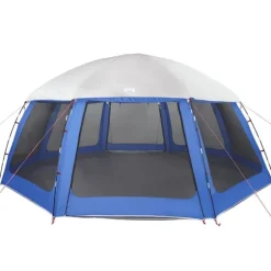 vidaXL pooltelt med aftagelig flue og netvægge 612x612 cm azurblå