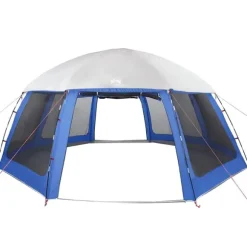 vidaXL pooltelt med aftagelig flue og netvægge 612x612 cm azurblå