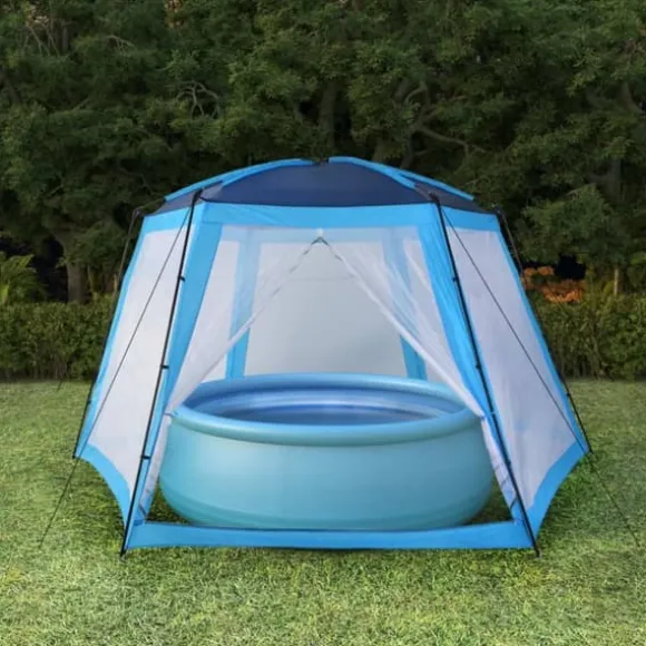 vidaXL pooltelt 590x520x250 cm stof blå - Pool & spa – tilbehør