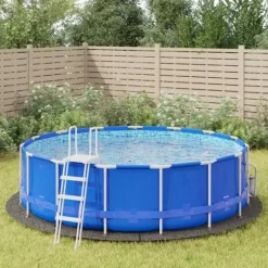 vidaXL poolunderlag Ø458 cm polyester-geotekstil lysegrå - Poolovertræk