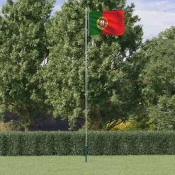 vidaXL Portugal flag og flagstang 6,23 m aluminium - Flag & vimpler