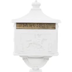 vidaXL postkasse med piedestal aluminium vintagestil rustbestandig hvid - Postkasser
