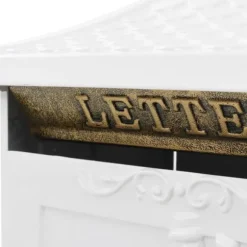 vidaXL postkasse med piedestal aluminium vintagestil rustbestandig hvid - Postkasser