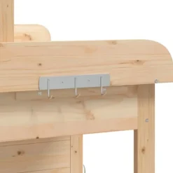 vidaXL pottebænk med skab 110,5x45x124,5 cm massivt grantræ - Planteborde