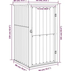 vidaXL redskabsskur til haven 88x89x161 cm galvaniseret stål grøn - Skure & Redskabsskure