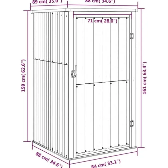vidaXL redskabsskur til haven 88x89x161 cm galvaniseret stål grøn - Skure & Redskabsskure