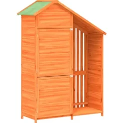 vidaXL redskabsskur til haven 120x53,5x170 cm massivt fyrretræ brun - Skure & Redskabsskure