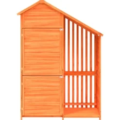 vidaXL redskabsskur til haven 120x53,5x170 cm massivt fyrretræ brun - Skure & Redskabsskure