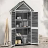 vidaXL redskabsskur til haven 89x52,5x175 cm massivt fyrretræ grå - Skure & Redskabsskure