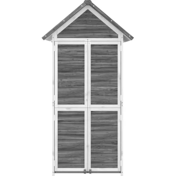 vidaXL redskabsskur til haven 89x52,5x175 cm massivt fyrretræ grå - Skure & Redskabsskure