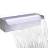vidaXL rektangulær vandfaldsfontæne med LED-lys rustfrit stål 30 cm - Fontæner