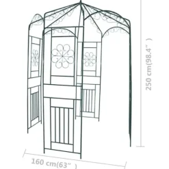 vidaXL rosenbue 250 cm mørkegrøn - Havebuer, espalierer & pergolaer