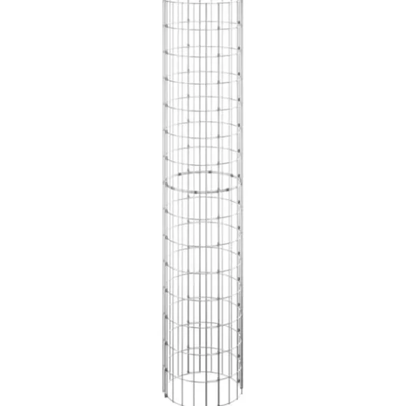 vidaXL rundt gabion-havebede 3 stk. Ø30x150 cm galvaniseret stål - Plantekrukker
