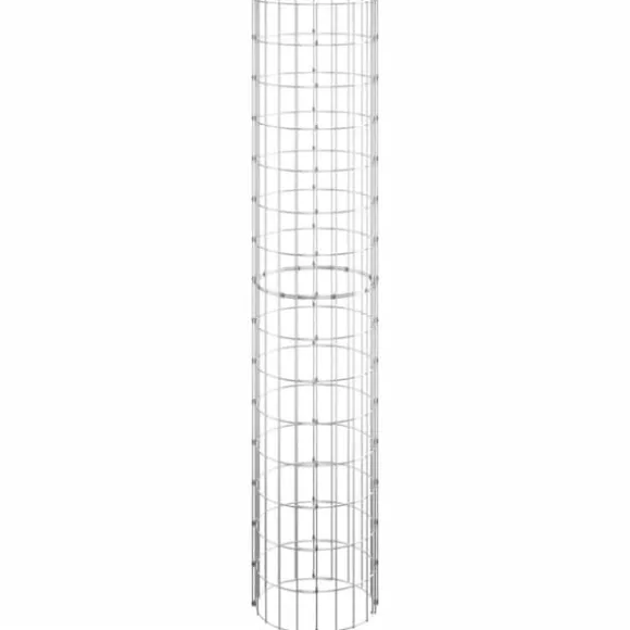 vidaXL rundt gabion-havebede 3 stk. Ø30x150 cm galvaniseret stål - Plantekrukker