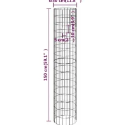 vidaXL rundt gabion-havebede 3 stk. Ø30x150 cm galvaniseret stål - Plantekrukker