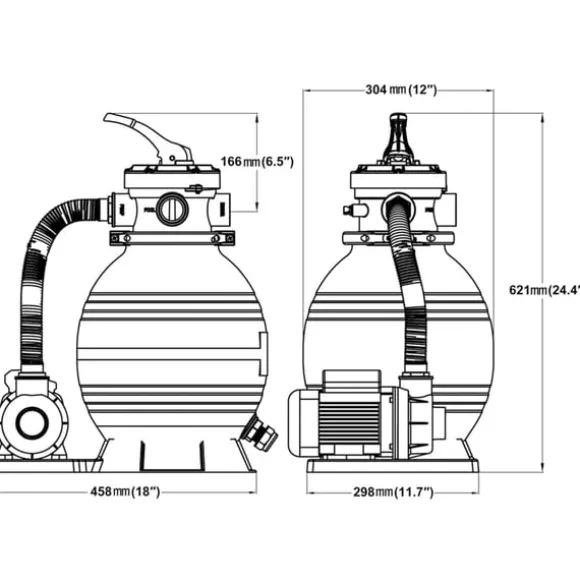 vidaXL sandfilterpumpe 400 W 11000 l/t