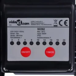 vidaXL sandfilterpumpe med timer 550 W 50 l