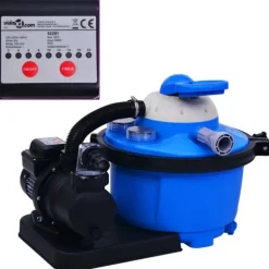 vidaXL sandfilterpumpe med timer 450 W 25 l