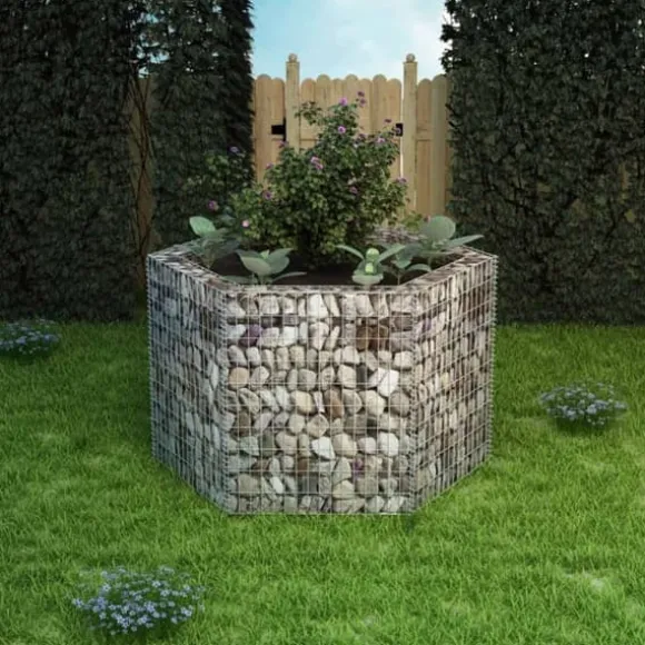 vidaXL sekskantet gabion-højbed 160x134x100 cm - Plantekrukker