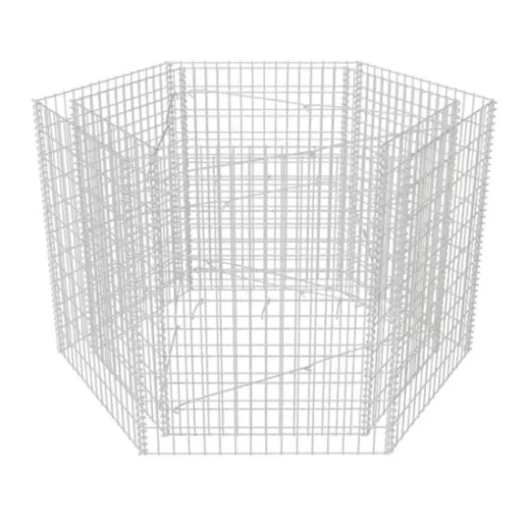 vidaXL sekskantet gabion-højbed 160x134x100 cm - Plantekrukker