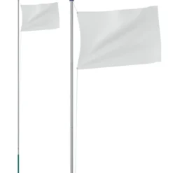 vidaXL sektionsinddelt flagstang 6,23 m aluminium sølvfarvet - Flag & vimpler